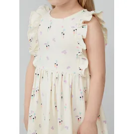 s.Oliver Kurzes Kleid mit All-over-Print und Volantärmeln - 116