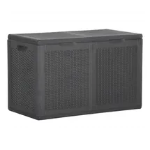 vidaXL Garten-Aufbewahrungsbox 180 L Schwarz PP Rattan