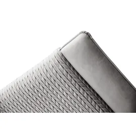 Fun Möbel Boxspringbett Schlafzimmerbett CEDRIC 180x200cm Stoff Magic Velvet Hellgrau - Grau