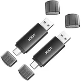 2 Stück USB Stick 128GB 3.0 JOIOT USB C Stick 3.0 2 in 1 USB 3.0 Flash Drive OTG Speicherstick High Speed Flash Laufwerk Mini Flash Drive für IOS Android Handy Linux Laptop Schwarz