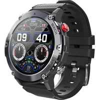 findtime Smartwatch Herren Fitnessuhr 20 Sportmodi Outdoor Sportuhr mit Blutdruckmessung Gesundheitsuhr Pulsuhr Wasserdicht IOS - Schwarz