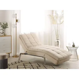 Beliani Relaxliege, Silber, Beige, Textil, 179x93x76 cm, Wohnzimmer, Sessel, Relaxliegen