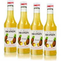 4x Monin Ananas Sirup, 250 ml Flasche - für Cocktails, zum Kaffee oder Kochen