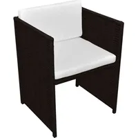 vidaXL Polyrattan Bistro Set 3-tlg. braun inkl. Auflagen 42485