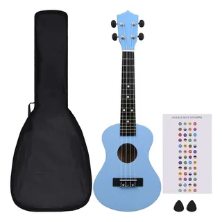 vidaXL Sopran-Ukulele-Set mit Tasche für Kinder Babyblau 23"