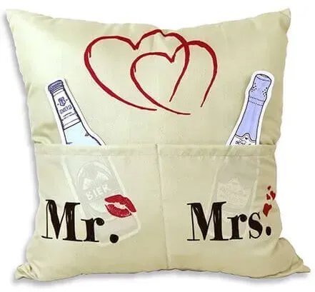 Mr. & Mrs. Kissen mit 3 Einstecktaschen