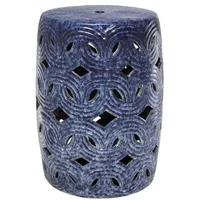 Casa Padrino Keramik Trommel Blau Ø 33 x H.