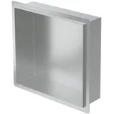 luxebath Wandnische Edelstahl 30x30x10 cm Silber Duschnische Randlos Einbauregal