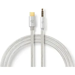 Nedis USB-Adapter | USB 2.0 | USB-CTM Stecker | 3.5 mm Stecker | 1.00 m | rund | Vergoldet | Geflochten / Nylon | Aluminium | Verpackung mit Sichtfenst