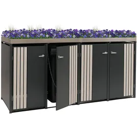 Proregal Mülltonnenverkleidung 125 x 260 x 84 cm schwarz