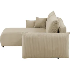 INOSIGN »MAVAS Schlafsofa mit Bettkasten, L-Form,«, ca.257/127cm (Liegefläche 212/145 cm), Cord, Chenille, Struktur
