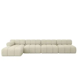 altdecor Ecksofa modulares Sofa Razon-L3 - 380x160x70 cm Beige Bouclé
