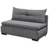 ed exciting design CHARLIE Bequemes Schlafsofa mit Bettkasten in Cord-Optik, Ash - Kompaktes Sofa mit Schlaffunktion - 153 x 75/90/92 x 83 cm (B/H/T)