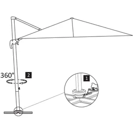 vidaXL Ampelschirm mit Aluminiummast 300 x 300 cm sand 44632