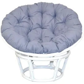 Home Affaire Relaxsessel Handgeflochten 100 x 60 x 100 cm Grau/Weiß mit Kissen
