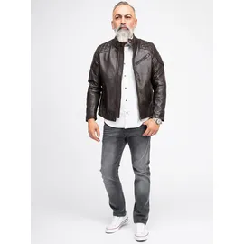 Rock Creek Lederjacke dunkelbraun S