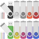 32 GB USB Sticks 10 Stück Bunt Speicherstick 32 GB USB 2.0 Flash Laufwerk Datenspeicher Tragbares Memory Stick mit Strick Flash Drive Pendrive für Werbegeschenke by FEBNISCTE