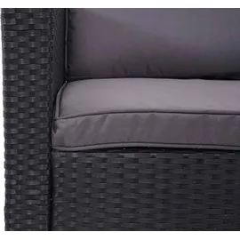 Mendler Poly-Rattan-Garnitur 7-tlg. Schwarz