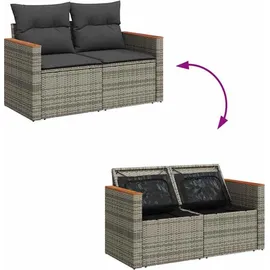 vidaXL Garten-Sofagarnitur 9-tlg. grau