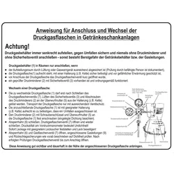 Aufkleber `Anweisung` nach BGR 228