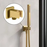 Fortis Wandanschlussbogen mit Brausehalter Metall eckig gold gebürstet