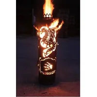 XXL Drachen Feuersäule Feuerstelle Feuerschale Feuertonne mit tollem Flammenbild