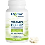 APOrtha Vitamin D3 5.000 I.E + 200 μg K2 99+% ALL-Trans, 365 Tabletten hochdosiert u. teilbar, Premium Vitamin D und K Tablette leicht zu schlucken - Alternative zu Tropfen und Kapseln