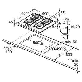 Bosch Backofen Schnellaufheizung Teleskopauszug + Gaskochfeld FlameSelect