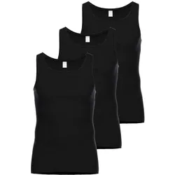 AMMANN Herren Unterhemd 3er Pack - Jeans, Verlängerter Rücken, Baumwollmischung Anthrazit 3XL