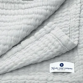nordic coast company Musselindeckegrau, Grau, Textil, 80x80 cm] Schlafen, Babybett-Ausstattung, Babydecken & Babykissen, Babydecken