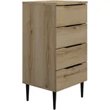 Gami Kommode 4 Schubladen 48 x 78 x 45 cm Braun / Beige