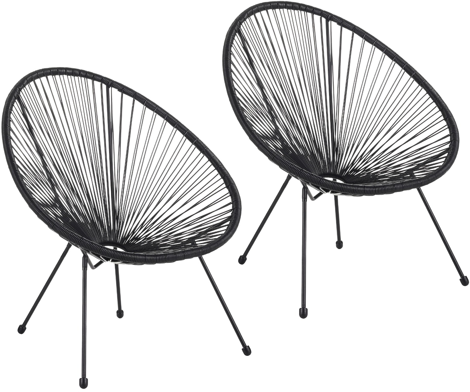 Albatros Acapulco Stuhl 2er Set schwarz – Gartenstuhl oder Balkon-Sessel im Ikonischen Design – Ergonomisch & bis 120 kg belastbar - Lounge Sessel Outdoor oder Indoor, Relaxsessel