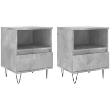 vidaXL Nachttische 2 Stk. Betongrau 40x35x50 cm Holzwerkstoff