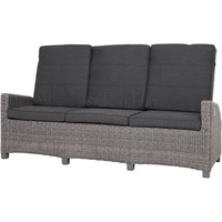 Ploß Exklusivmodell  Rocking Comfort 3-Sitzer Sofa, grau-braun-meliert/anthrazit, Alu/Polyrattan, 210x80x112 cm, mit Arm- und Rückenlehne