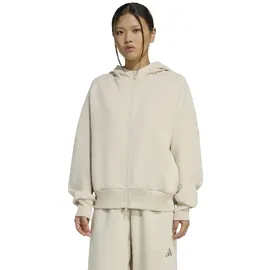adidas Damen Soft Lux Zip Hoodie Jacke (Größe L, beige)