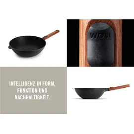 WOLL Eco Logic QXR Gusswok 28cm mit abnehmbarem Holzgriff (11028WLCI-Q)