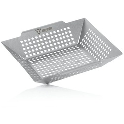 BBQ-Toro Grillrost Edelstahl Grillkorb, 30 x 30 x 5,5 cm, Grillschale für Gasgrill