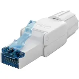 goobay 65941 CAT6A RJ45 Stecker/feldkonfektionierbarer Netzwerkstecker 10 Gbits/werkzeuglose Montage/CAT 6A UTP ungeschirmt für 5.0-8.5 mm Kabeldurchmesser, mit vergoldeten Kontakten