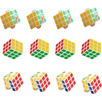 Mini Zauberwürfel 3x3x3 Speed Cube Set, Cube Puzzle 12 Stück Mini Würfel, Zauberwürfel Original Speedcube Stickerless, Kinder Geduldspiel, Cube Spielzeug für Kinder Erwachsene