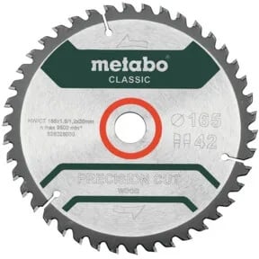 Metabo Sägeblatt "precision cut wood - classic", 165x1,8/1,2x20 Z42 WZ 5°