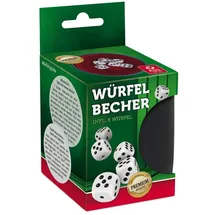 ASS Altenburger Premium Würfelbecher mit 6 Würfeln aus Kunstleder mit Filz
