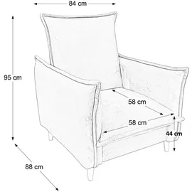 beautysofa Relaxsessel Pillow Textil 84 x 95 x 88 cm Grau