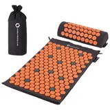 HMS Premium Akupressurmatte Muskelentspannung Matte mit Kissen (Spar-Set, 1-St., massageeffekt), hilft gegen Verspannungen und Kopfschmerzen, Durchblutung schwarz