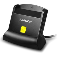 Axagon CRE-SM2 USB Smart Card und SD/microSD/SIM Card Reader - USB 2.0 (USB 2.0), Speicherkartenlesegerät, Schwarz