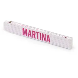Personalisierter Zollstock | Metrie 2m Block 52 | mit weiblichen Namen Name: Martina