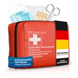 Thomatex® KFZ Verbandstasche 2026/2027 [DIN 13164-2022] – Kompakter Verbandskasten – Lange Haltbarkeit – Erste-Hilfe-Set, StVO-konform – Rot