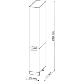 Vicco Apothekerschrank R-Line 30 x 57,2 x 206,8 cm Weiß