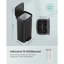 Songmics Mülleimer 68 l Schwarz