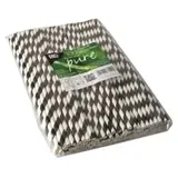Papstar Pure Stripes Shake-Halme, schwarz-weiß 87981 , 1 Packung = 100 Stück