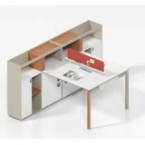 xl moebel gmbh Bürotisch für 2 Personen Arbeitsplatz Schreibtisch Moderne Büroeinrichtung - Weiß